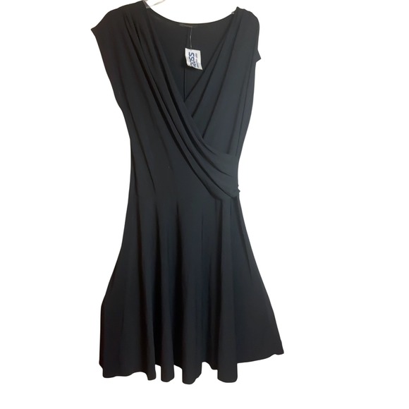 Soprano Black Wrap Dress XL Sleeveless Fit and Flare Cocktail Party NWT - Picture 1 of 8